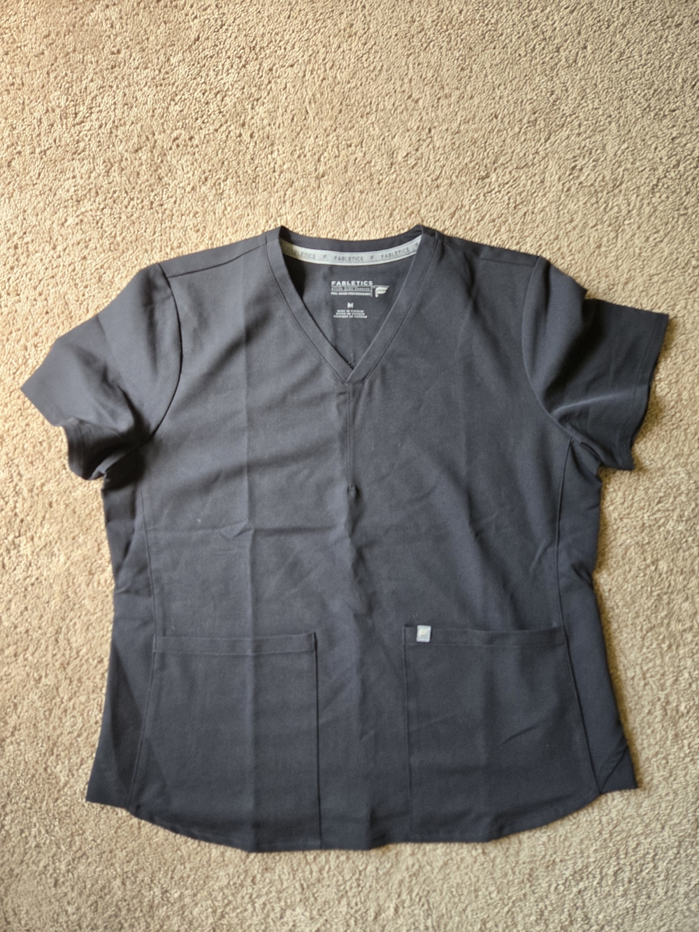 Fabletics Men’s V-Neck Scrub Top - Black